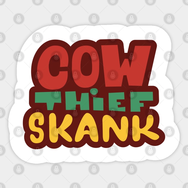 Cow thief Skank - Dub Reggae Hymne -  Lee Scratch Perry Sticker by Boogosh